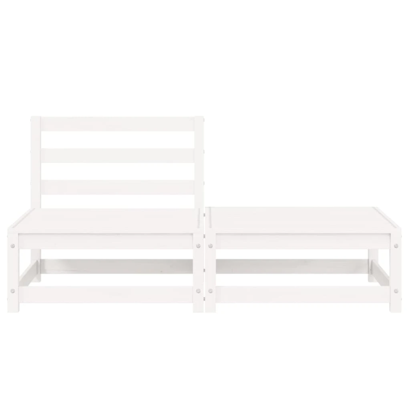 vidaXL 2-daļīgs dārza atpūtas mēbeļu komplekts, balts priedes koks