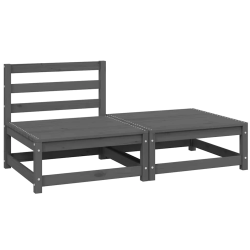 vidaXL 2-daļīgs dārza atpūtas mēbeļu komplekts, pelēks, priedes koks