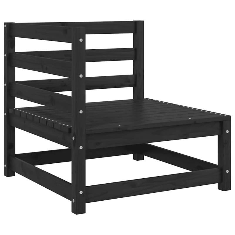 vidaXL 3-daļīgs dārza atpūtas mēbeļu komplekts, melns priedes koks