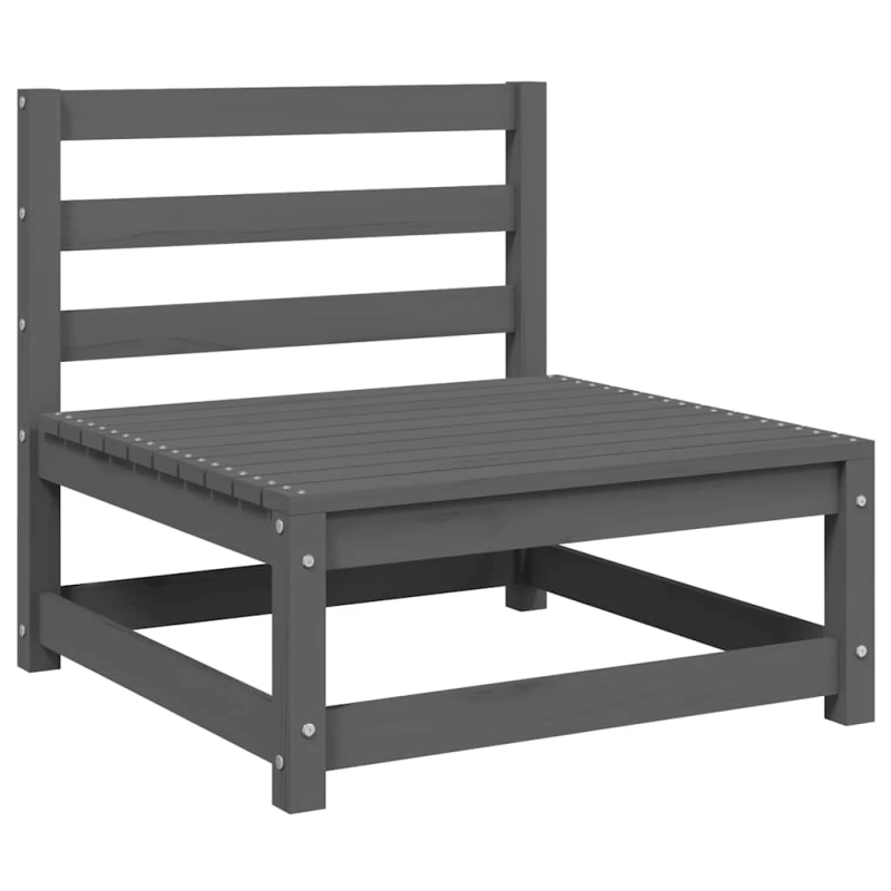 vidaXL 3-daļīgs dārza atpūtas mēbeļu komplekts, pelēks, priedes koks