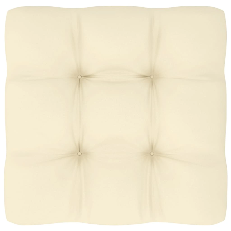 vidaXL dārza stūra dīvāns ar krēmkrāsas matračiem, priedes masīvkoks