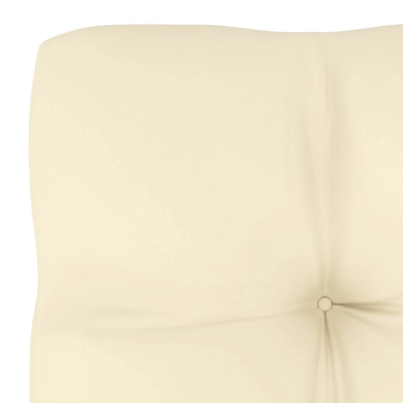 vidaXL dārza vidējais dīvāns, krēmkrāsas matrači, priedes masīvkoks