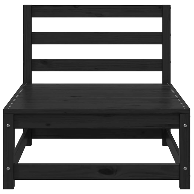 vidaXL dārza vidējais dīvāns ar pelēkiem matračiem, priedes masīvkoks