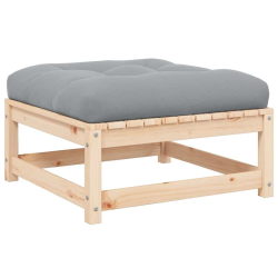 vidaXL dārza soliņš ar matraci, priedes masīvkoks