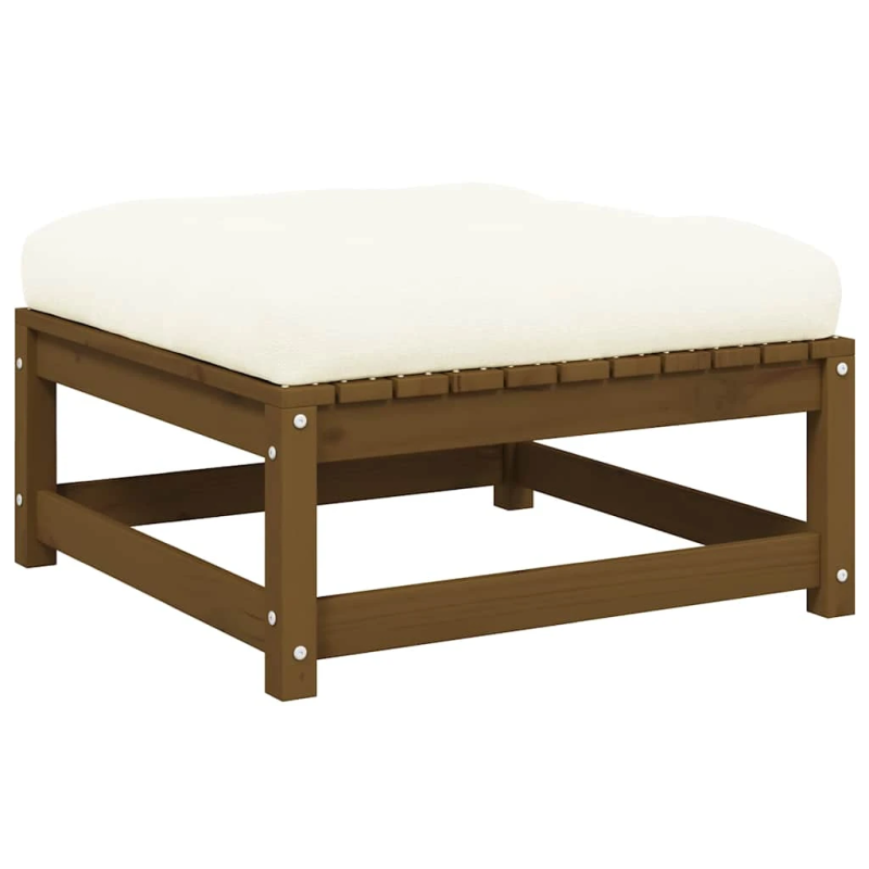 vidaXL dārza soliņš ar matraci, medus brūns priedes masīvkoks