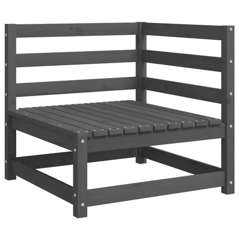 vidaXL 2-vietīgs dārza dīvāns ar matračiem, pelēks priedes masīvkoks