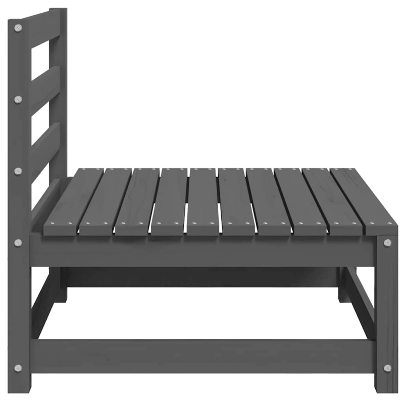 vidaXL vidējie dārza dīvāni ar matračiem, 2 gab., pelēks priedes koks