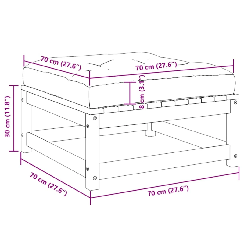 vidaXL dārza soliņi ar matračiem, 2 gab., pelēks priedes masīvkoks