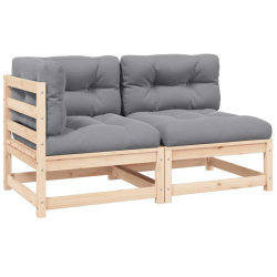 vidaXL 2-daļīgs dārza atpūtas mēbeļu komplekts ar matračiem, priede