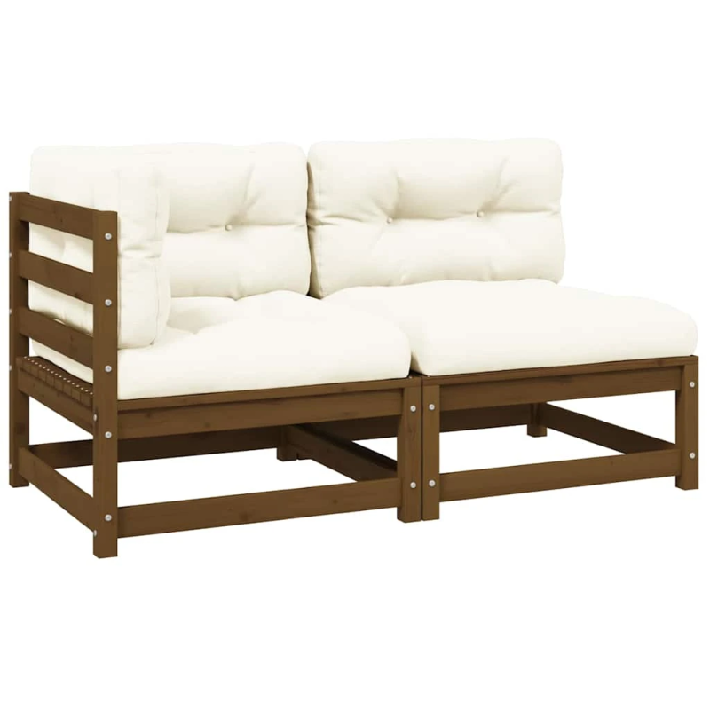 vidaXL 2-daļīgs dārza atpūtas mēbeļu komplekts ar matračiem, priede