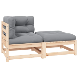 vidaXL 2-daļīgs dārza atpūtas mēbeļu komplekts ar matračiem, priede