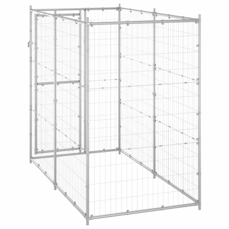 vidaXL suņu voljērs, 110x220x180 cm, cinkots tērauds