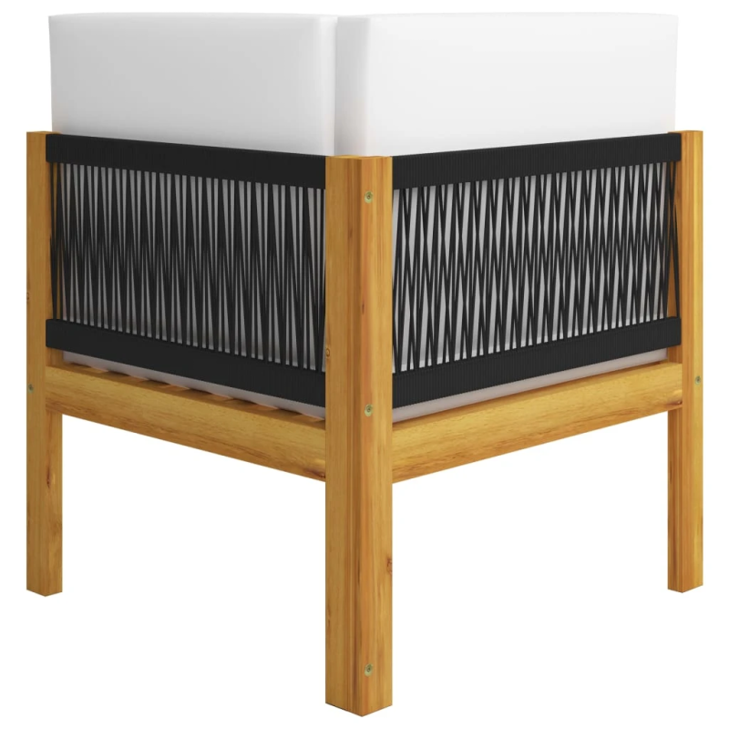 vidaXL divvietīgs dārza sols ar spilveniem, akācijas koks un virve