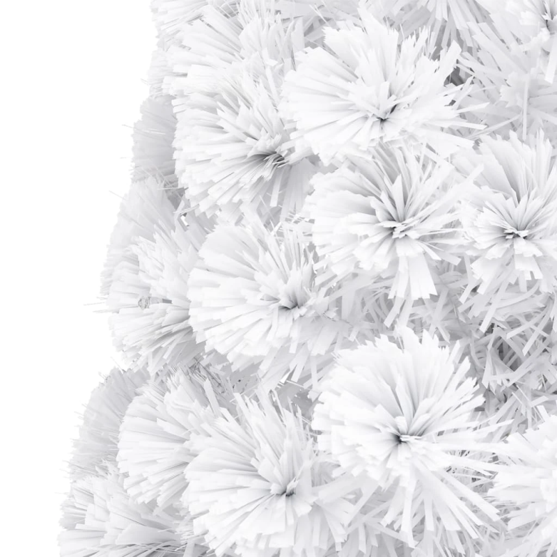 vidaXL izgaismota Ziemassvētku egle, balta, 150 cm, optiskā šķiedra