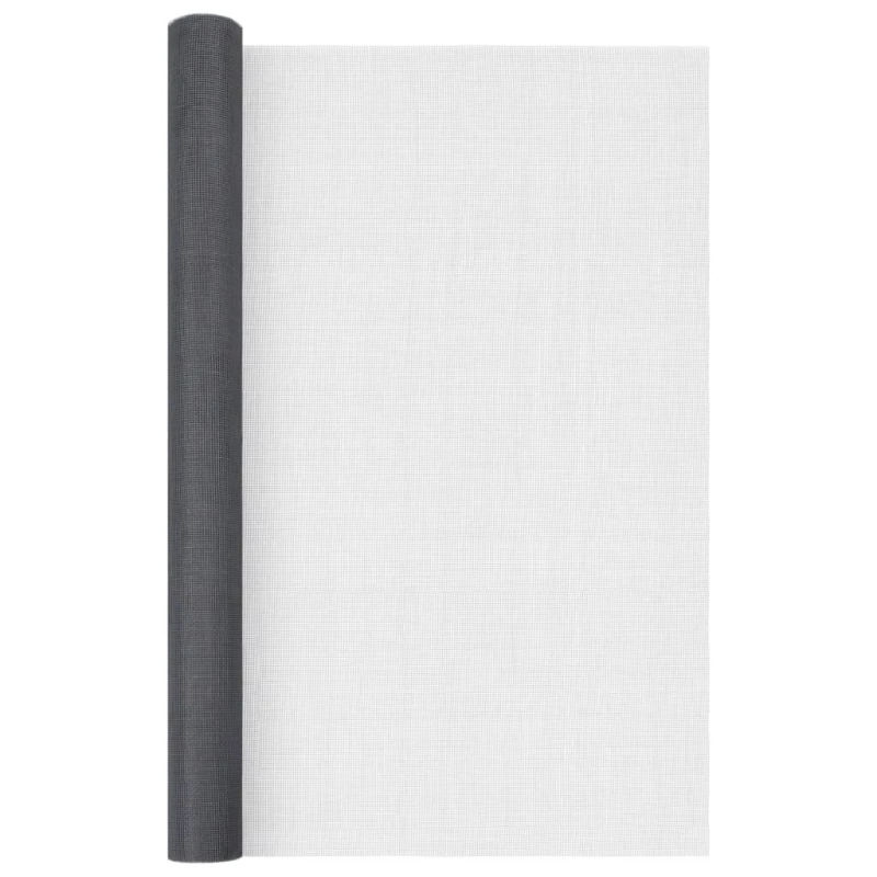 vidaXL siets, stiklšķiedra, 112x500 cm, pelēks