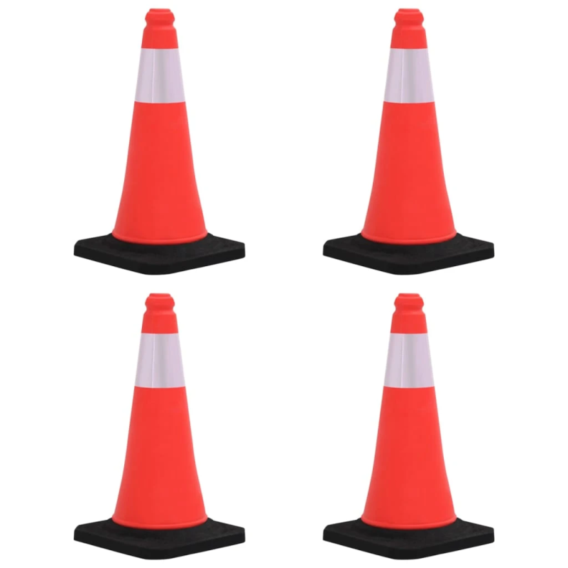 vidaXL atstarojoši satiksmes konusi ar smagām pamatnēm, 4 gab., 50 cm