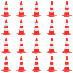 vidaXL atstarojoši satiksmes konusi, 20 gab., sarkanbalti, 50 cm