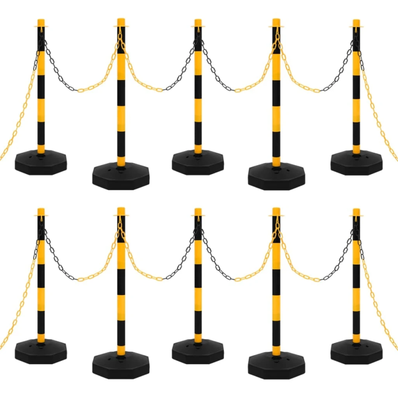 vidaXL ķēdes stabiņu komplekts, 10 m, plastmasas ķēde