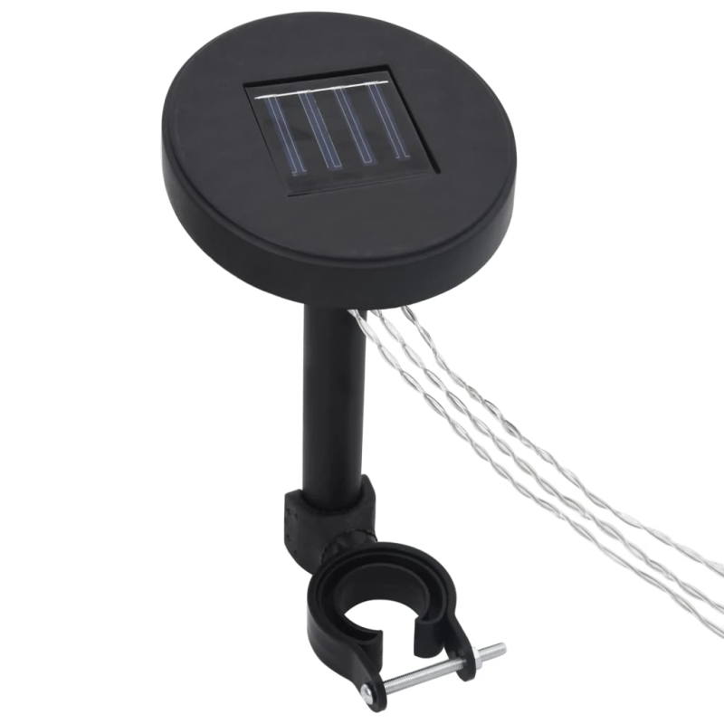 vidaXL dārza nojume ar dubulto jumtu un LED lampiņām, 3x3 m, balta