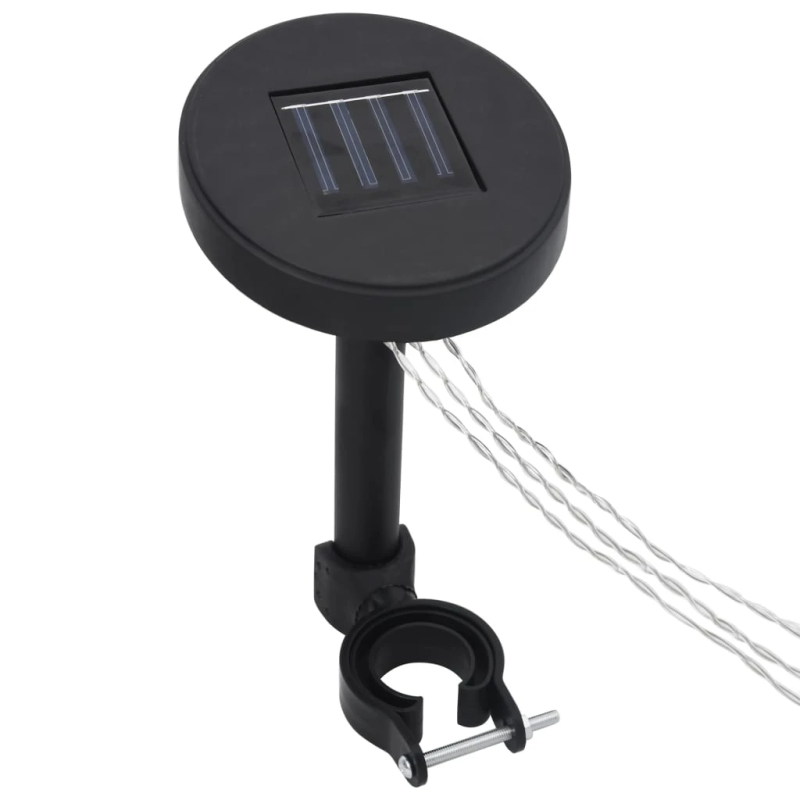 vidaXL dārza nojume ar dubulto jumtu un LED lampiņām, 3x3 m, pelēka