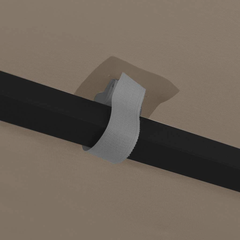 vidaXL dārza nojume ar LED lampiņu virtenēm, 4x3 m, pelēkbrūna