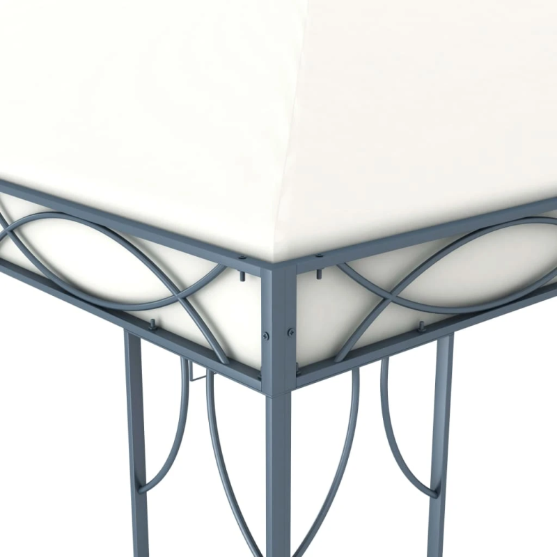 vidaXL dārza nojume ar LED lampiņu virtenēm, 300x300 cm, krēmkrāsas