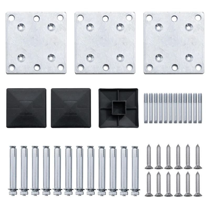 vidaXL žoga paneļu komplekts, 353x186 cm, melns WPC