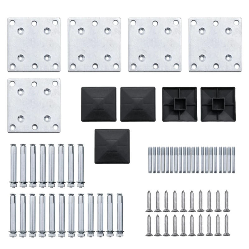 vidaXL žoga paneļu komplekts, 699x186 cm, melns WPC