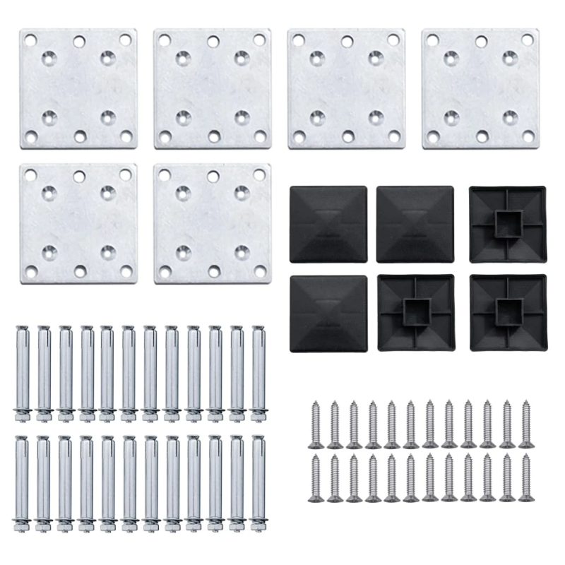 vidaXL žoga paneļu komplekts, 872x146 cm, pelēks WPC