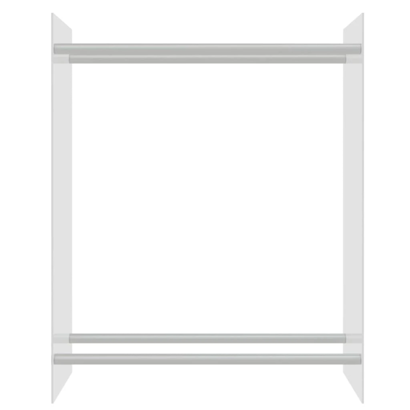 vidaXL malkas uzglabāšanas statīvs, caurspīdīgs, 80x35x100 cm, stikls