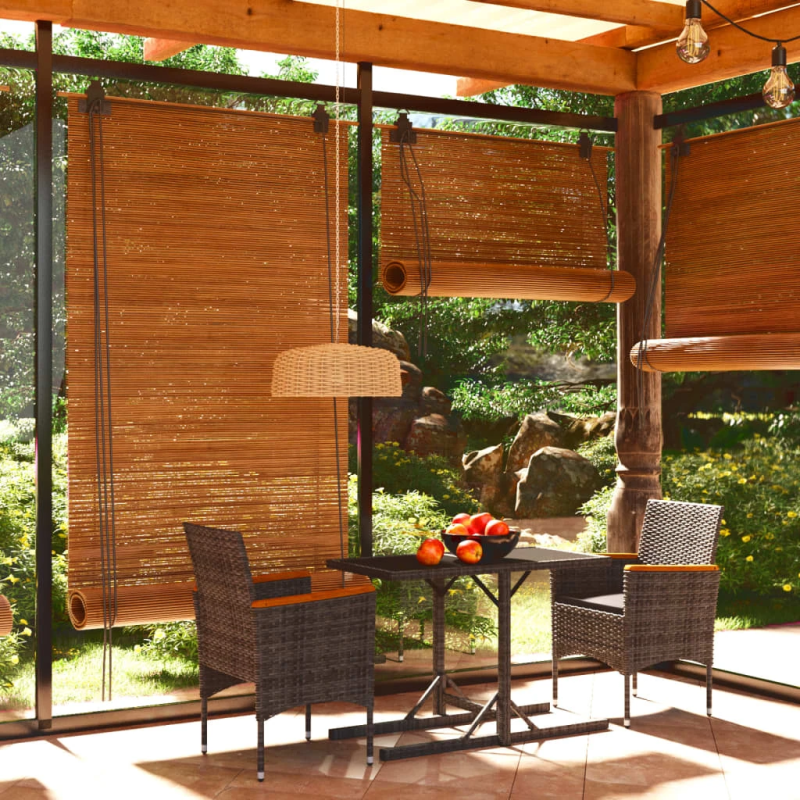 vidaXL 3-daļīgs dārza mēbeļu komplekts, pelēks