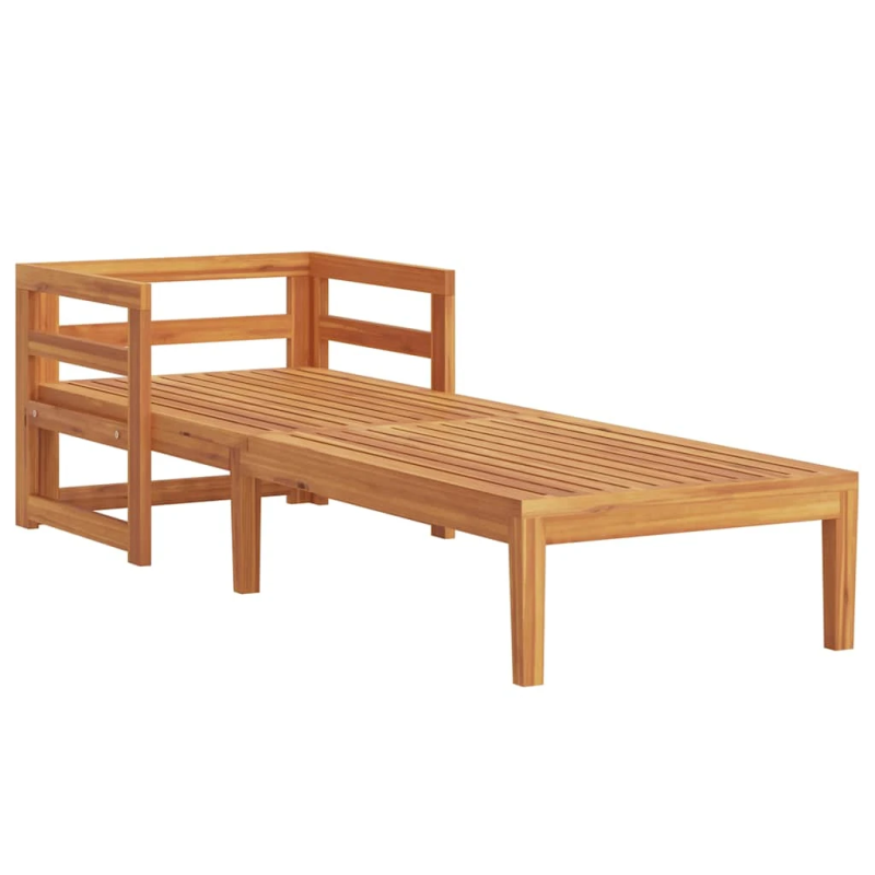 vidaXL sauļošanās zvilnis ar krēmbaltiem matračiem, akācijas masīvkoks