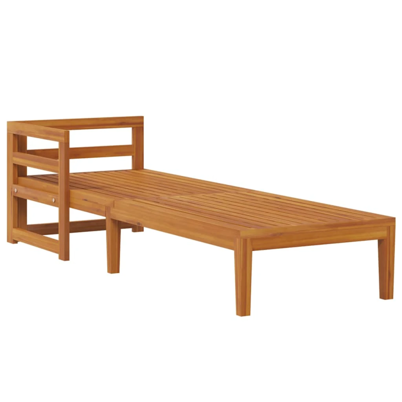 vidaXL sauļošanās zvilnis ar 1 roku balstu, pelēki matrači, akācija