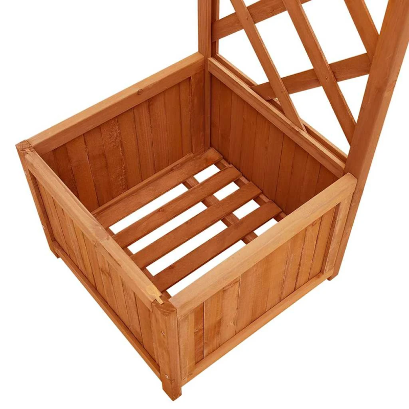 vidaXL dārza pergola ar puķu kasti, egles masīvkoks