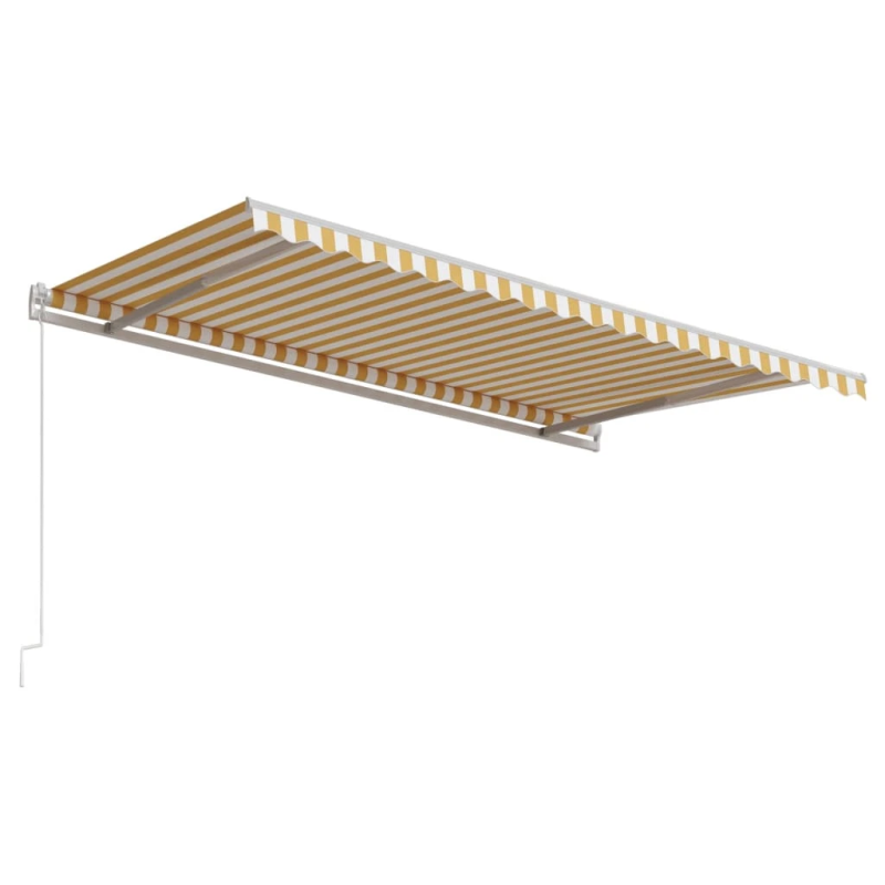 vidaXL izvelkama markīze, 450x300 cm, automātiska, dzeltena un balta
