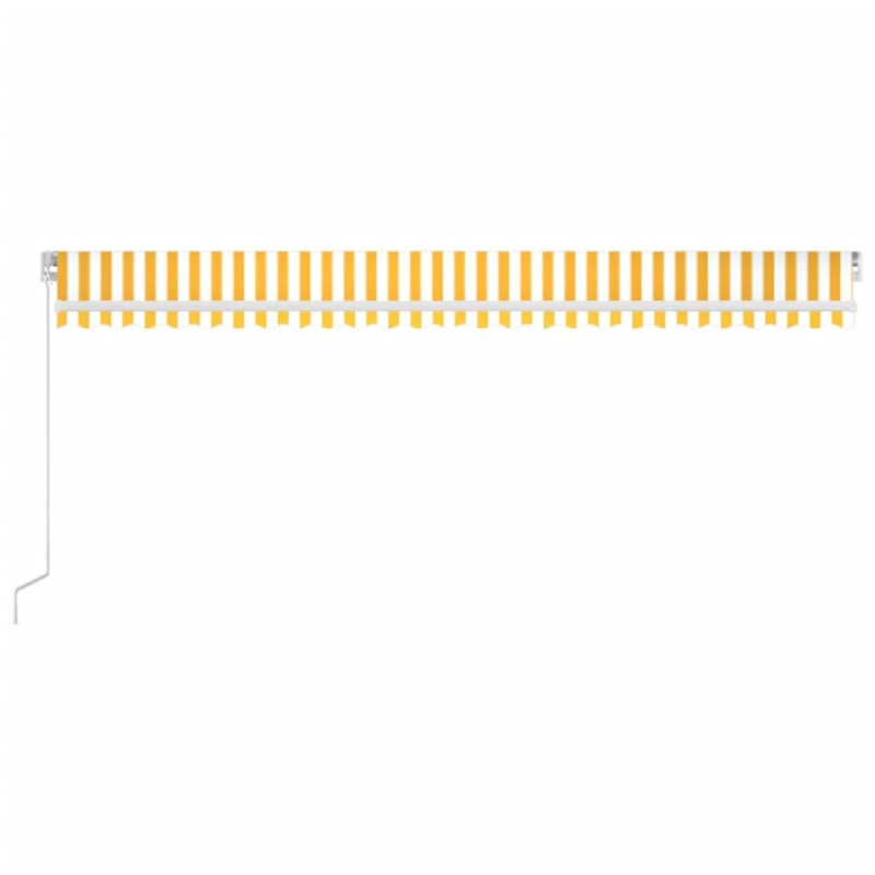 vidaXL izvelkama markīze ar LED, 600x300 cm, manuāla, dzeltena, balta