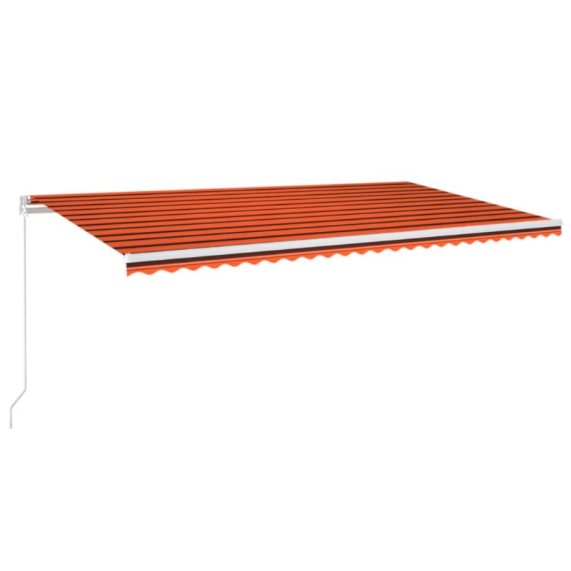 vidaXL izvelkama markīze ar LED, manuāla, 600x300 cm, oranža un brūna