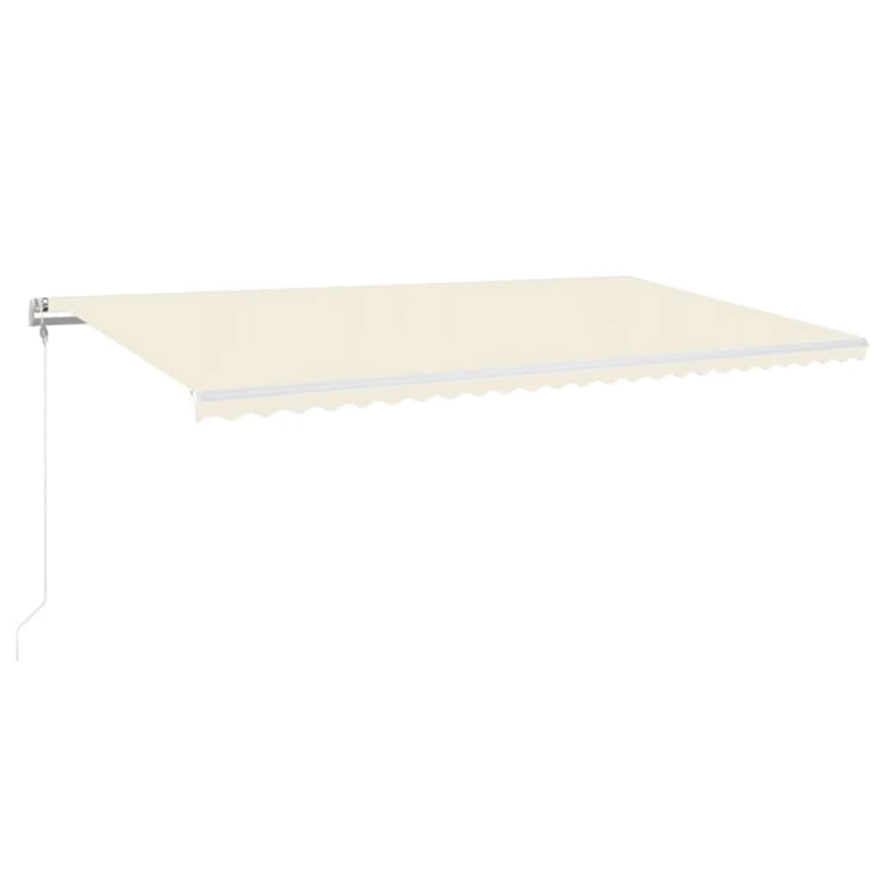 vidaXL izvelkama markīze ar LED un vēja sensoru, krēmkrāsa, 600x300 cm