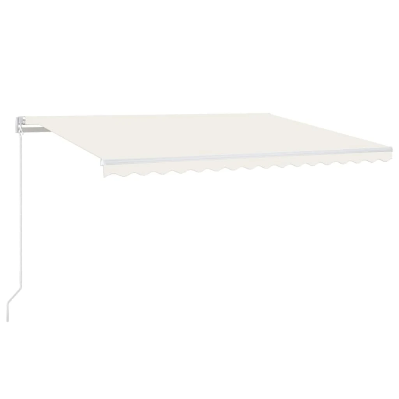 vidaXL izvelkama markīze, 400x350 cm, manuāla, krēmkrāsas