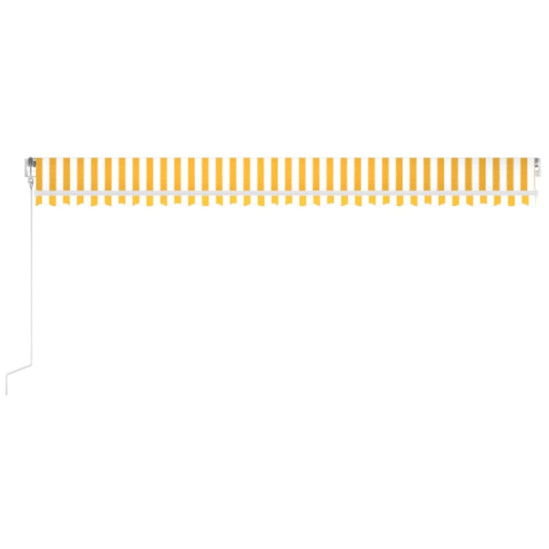 vidaXL izvelkama markīze, 600x350 cm, automātiska, dzeltena un balta