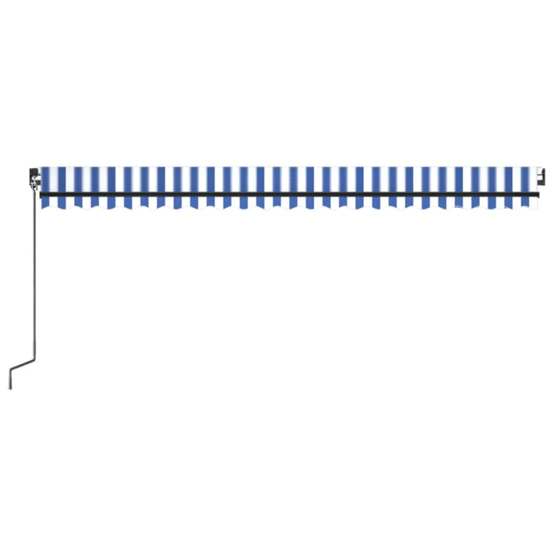 vidaXL izvelkama markīze, 500x350 cm, manuāla, zila un balta