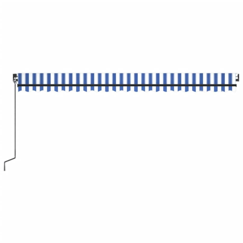 vidaXL izvelkama markīze ar LED, 500x350 cm, zila un balta
