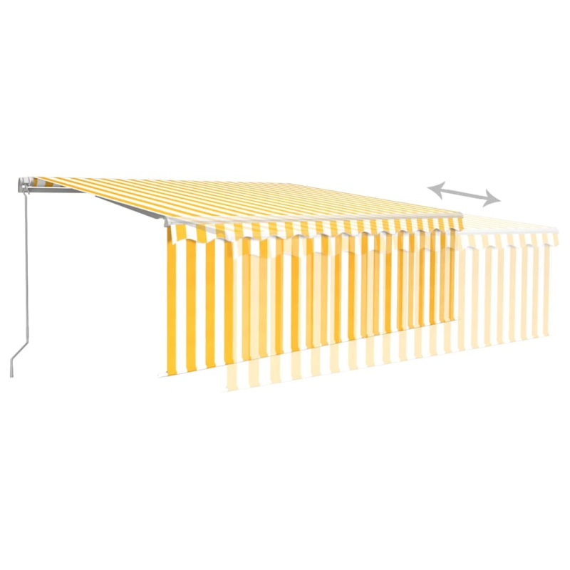 vidaXL izvelkama markīze ar žalūziju, 4x3 m, manuāla, dzelteni balta