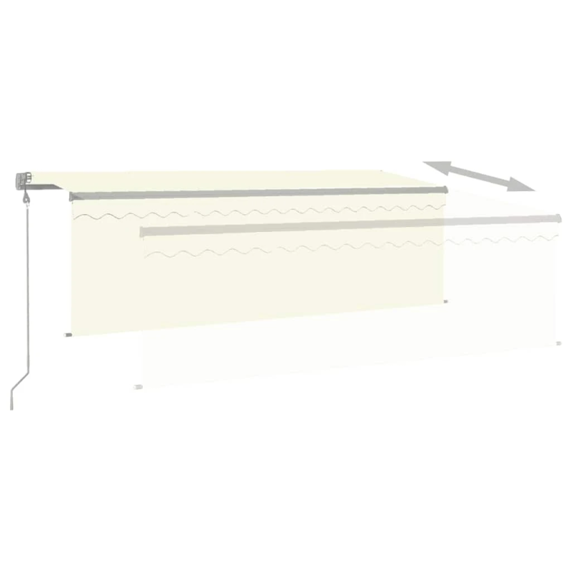 vidaXL izvelkama markīze ar žalūziju, 4x3 m, automātiska, krēmkrāsas