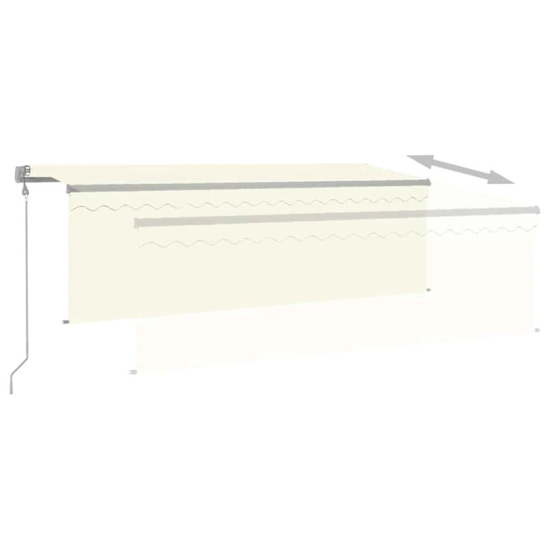 vidaXL markīze ar žalūziju, LED, vēja sensoru, 4x3 m, krēmkrāsas