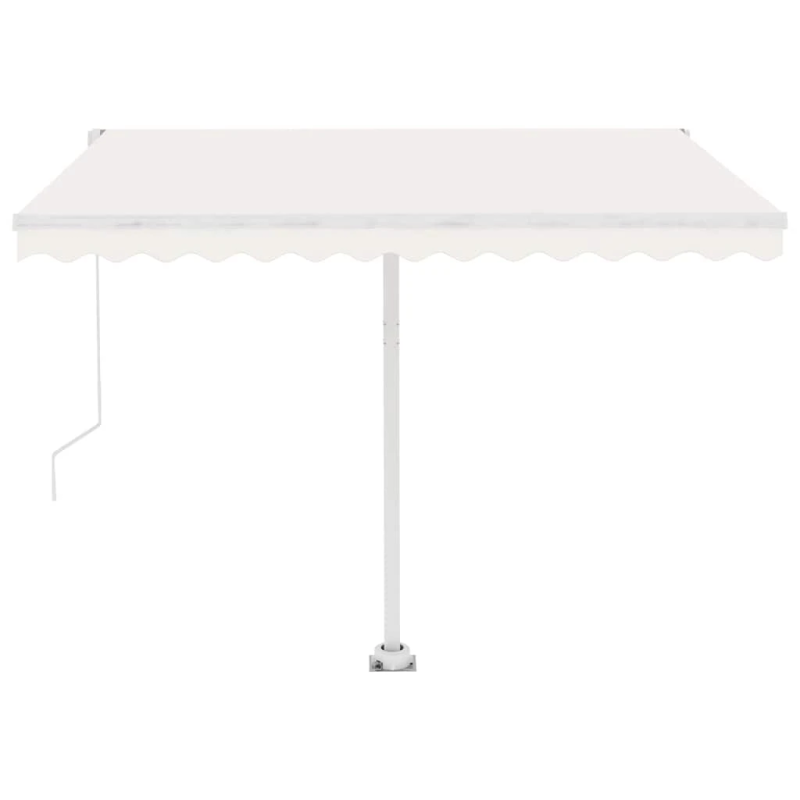 vidaXL izvelkama markīze ar LED, 300x250 cm, manuāla, krēmkrāsas