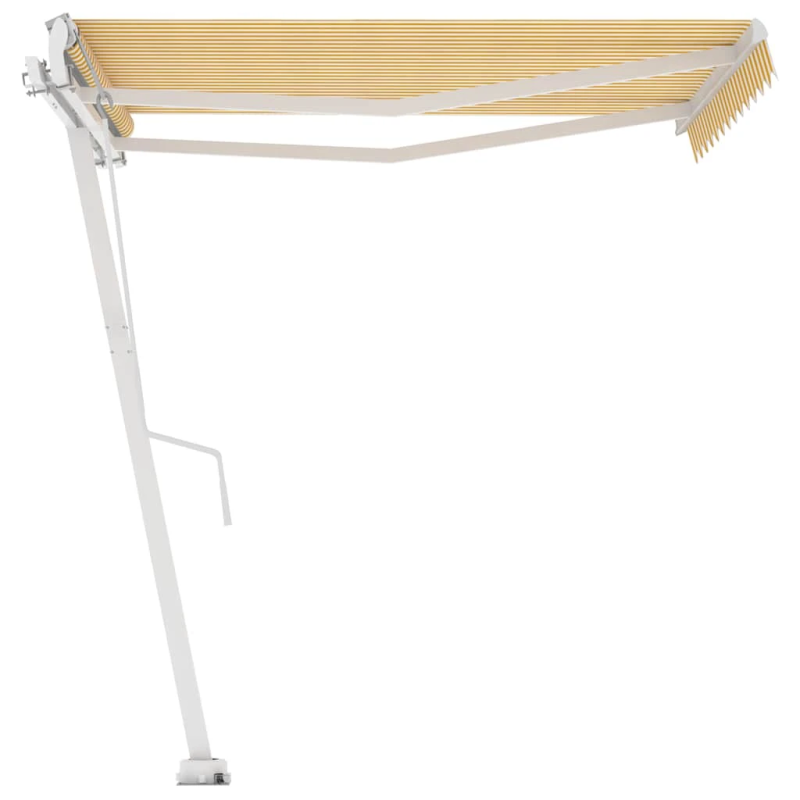 vidaXL markīze ar kātu, 300x250 cm, automātiska, dzeltena-balta