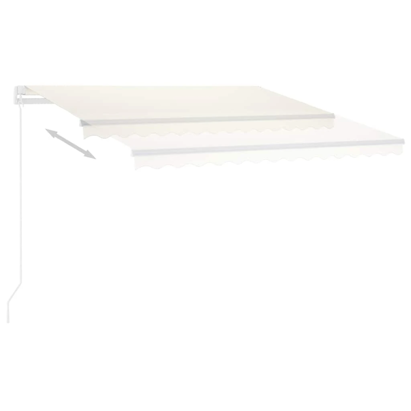 vidaXL markīze ar kātu, 350x250 cm, automātiska, krēmkrāsas