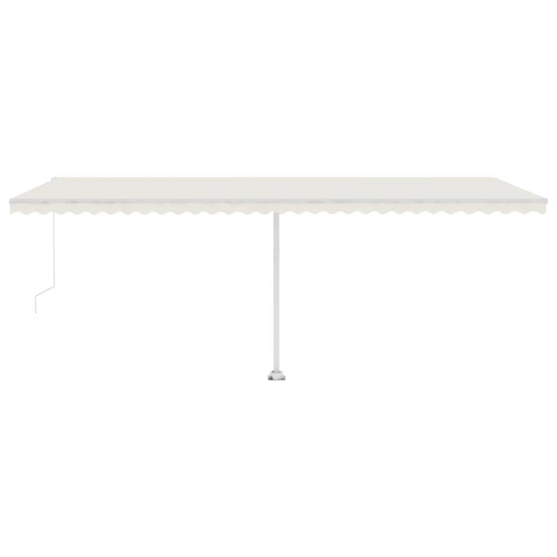 vidaXL izvelkama markīze ar LED, manuāla, 600x300 cm, krēmkrāsas