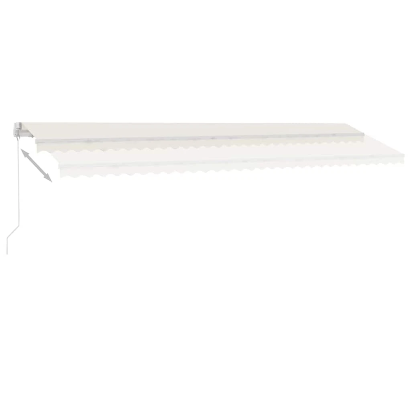 vidaXL izvelkama markīze ar LED, manuāla, 600x300 cm, krēmkrāsas